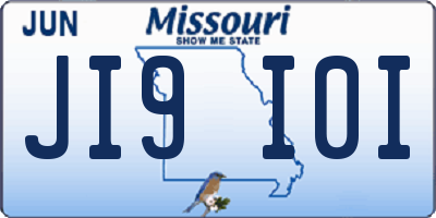 MO license plate JI9I0I