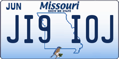 MO license plate JI9I0J