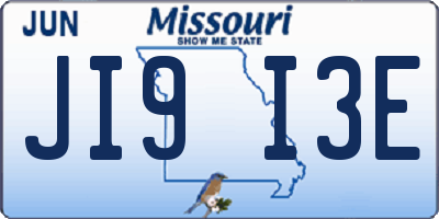 MO license plate JI9I3E