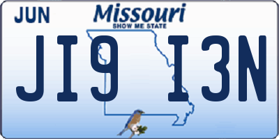 MO license plate JI9I3N