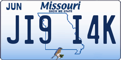 MO license plate JI9I4K