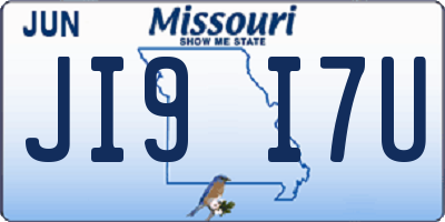 MO license plate JI9I7U