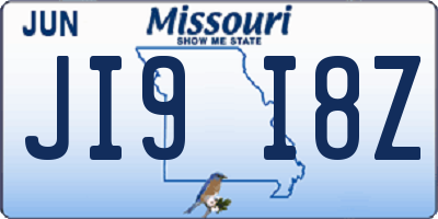 MO license plate JI9I8Z