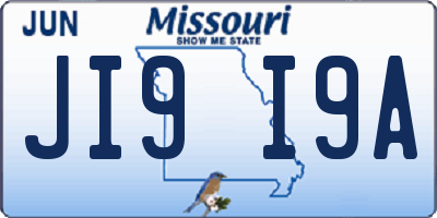 MO license plate JI9I9A