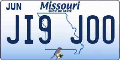MO license plate JI9J0O