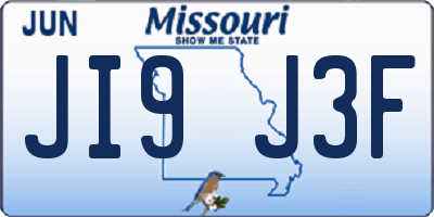 MO license plate JI9J3F