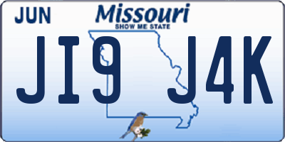 MO license plate JI9J4K