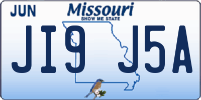 MO license plate JI9J5A