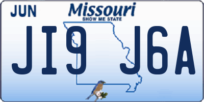 MO license plate JI9J6A
