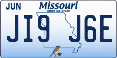 MO license plate JI9J6E