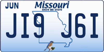 MO license plate JI9J6I