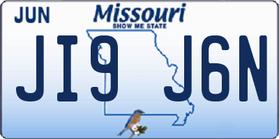MO license plate JI9J6N