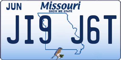 MO license plate JI9J6T