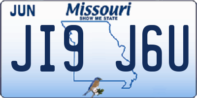 MO license plate JI9J6U