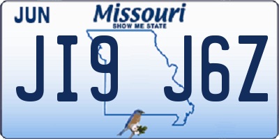 MO license plate JI9J6Z
