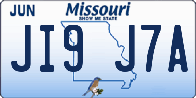 MO license plate JI9J7A