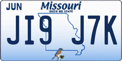 MO license plate JI9J7K
