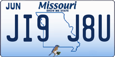 MO license plate JI9J8U