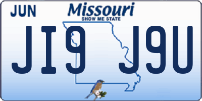 MO license plate JI9J9U