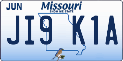 MO license plate JI9K1A
