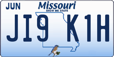 MO license plate JI9K1H