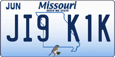 MO license plate JI9K1K