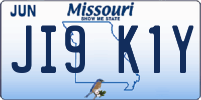MO license plate JI9K1Y