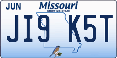 MO license plate JI9K5T