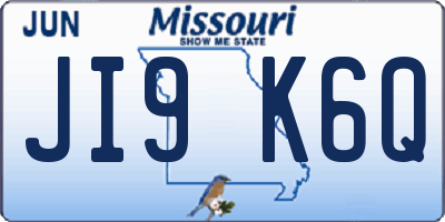 MO license plate JI9K6Q