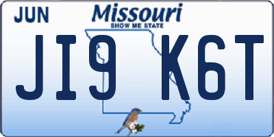 MO license plate JI9K6T