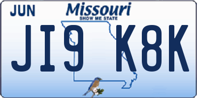 MO license plate JI9K8K