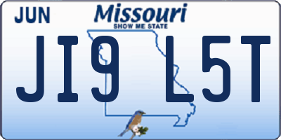 MO license plate JI9L5T