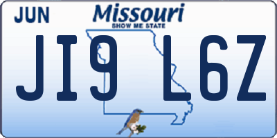 MO license plate JI9L6Z