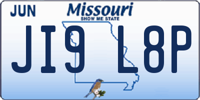 MO license plate JI9L8P