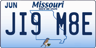 MO license plate JI9M8E