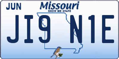MO license plate JI9N1E