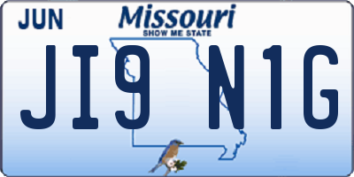 MO license plate JI9N1G