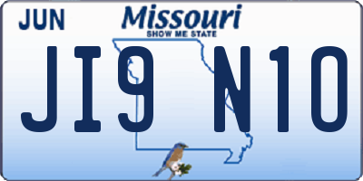MO license plate JI9N1O