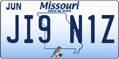 MO license plate JI9N1Z