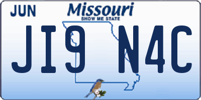 MO license plate JI9N4C
