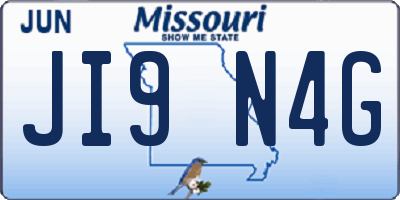 MO license plate JI9N4G