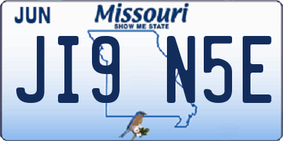 MO license plate JI9N5E