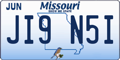 MO license plate JI9N5I