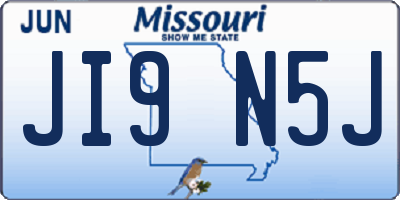 MO license plate JI9N5J