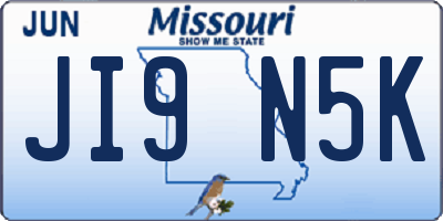 MO license plate JI9N5K