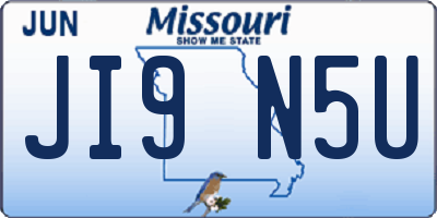 MO license plate JI9N5U