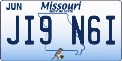 MO license plate JI9N6I