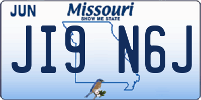 MO license plate JI9N6J