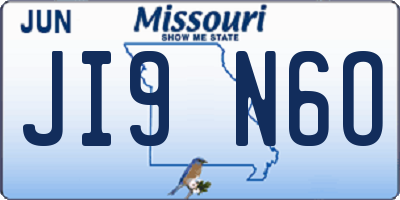 MO license plate JI9N6O