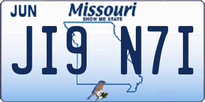 MO license plate JI9N7I